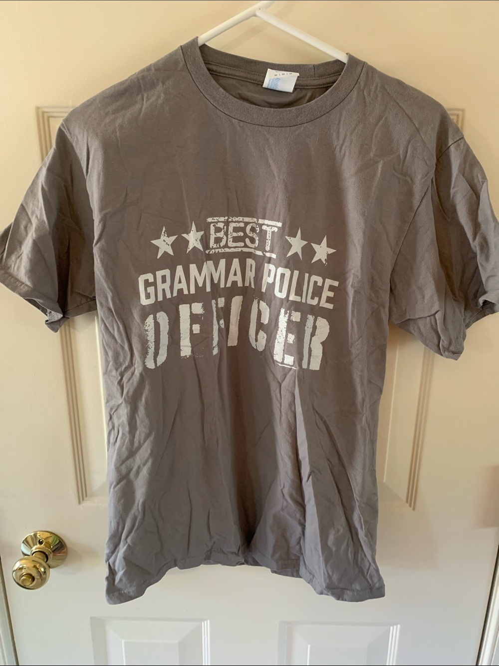 Gray 'Best Grammar Police Officer' Short Sleeve Tee